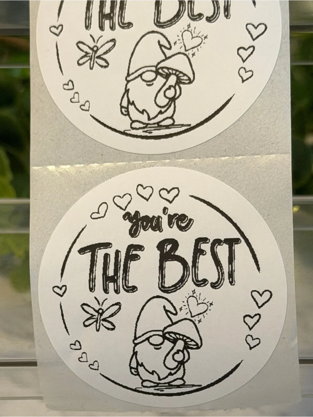 200 You’re the Best Gnome 2” Round Encouragement Stickers Labels Cute